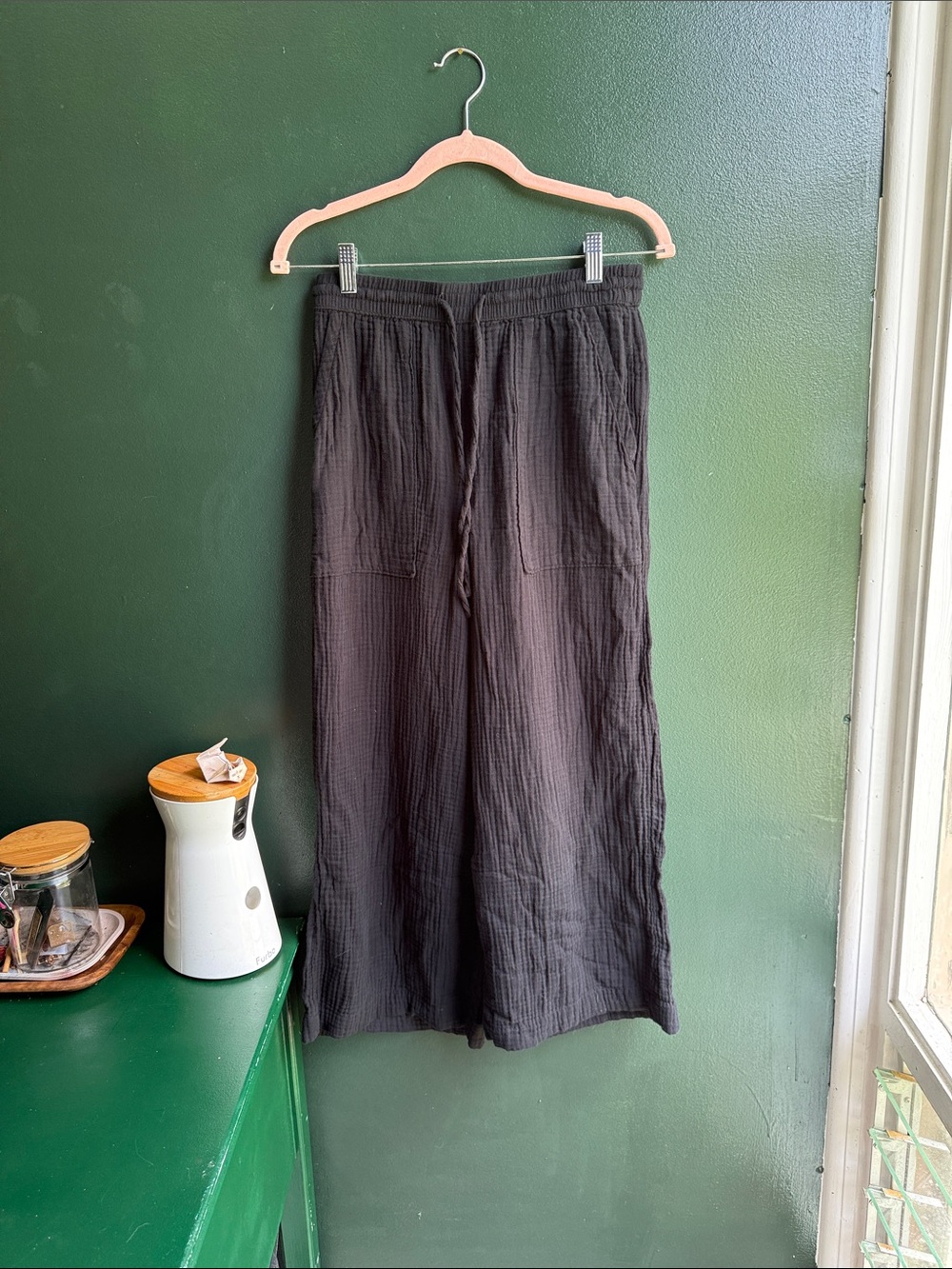 Universal Thread Black Wide-Leg Drawstring Joggers